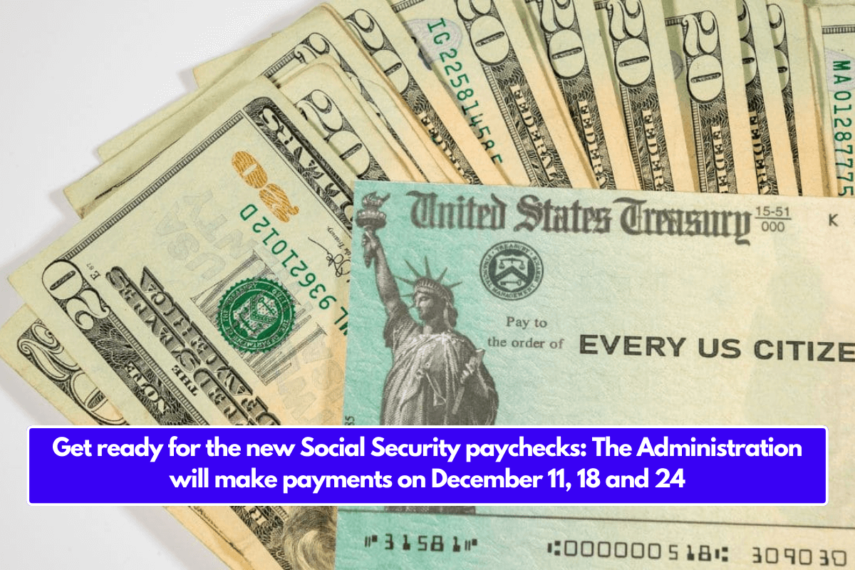 Get ready for the new Social Security paychecks: The Administration will make payments on December 11, 18 and 24