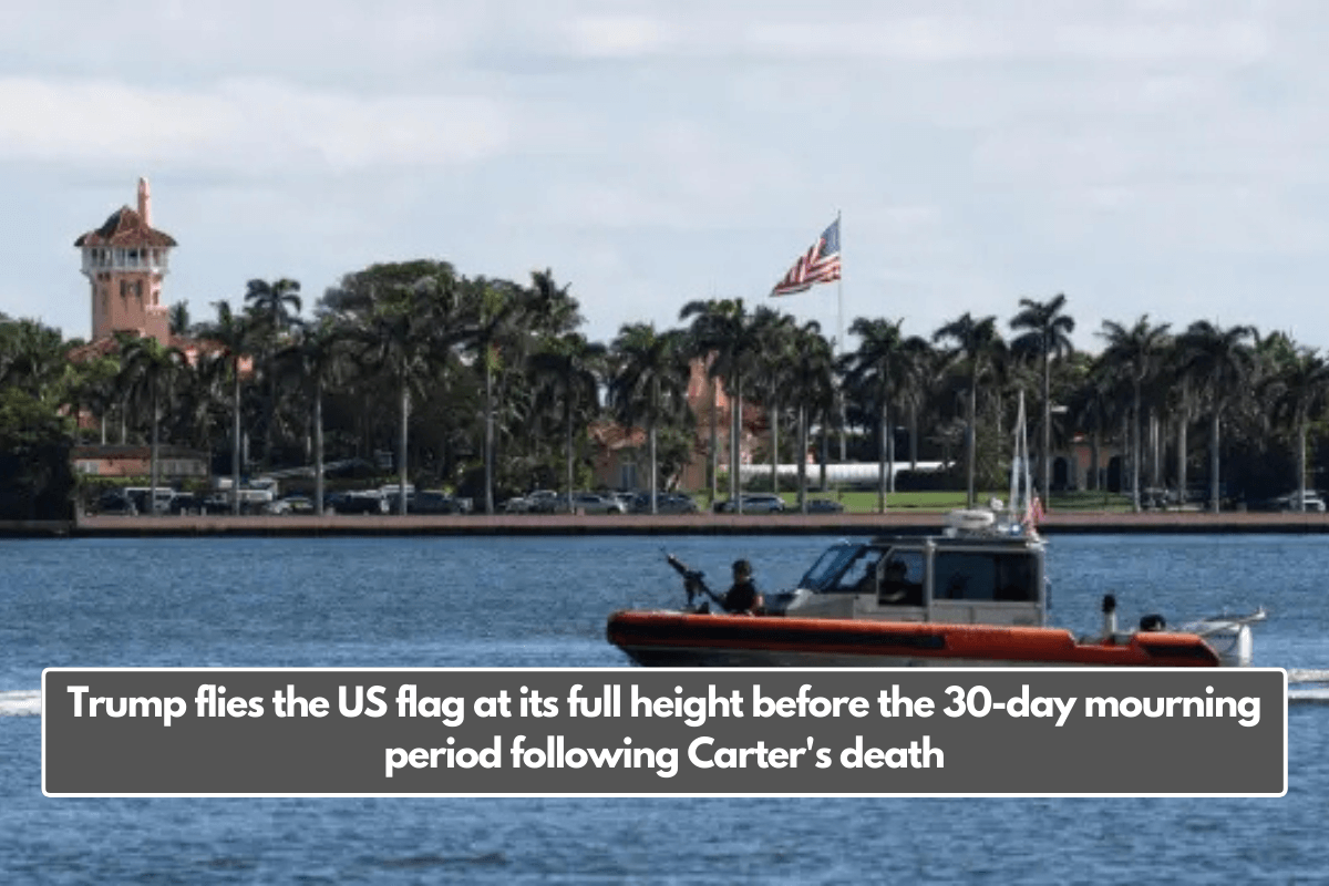 Trump flies the US flag at its full height before the 30-day mourning period following Carter's death