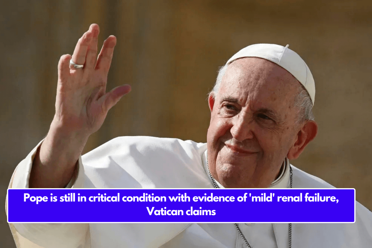 Pope is still in critical condition with evidence of 'mild' renal failure, Vatican claims