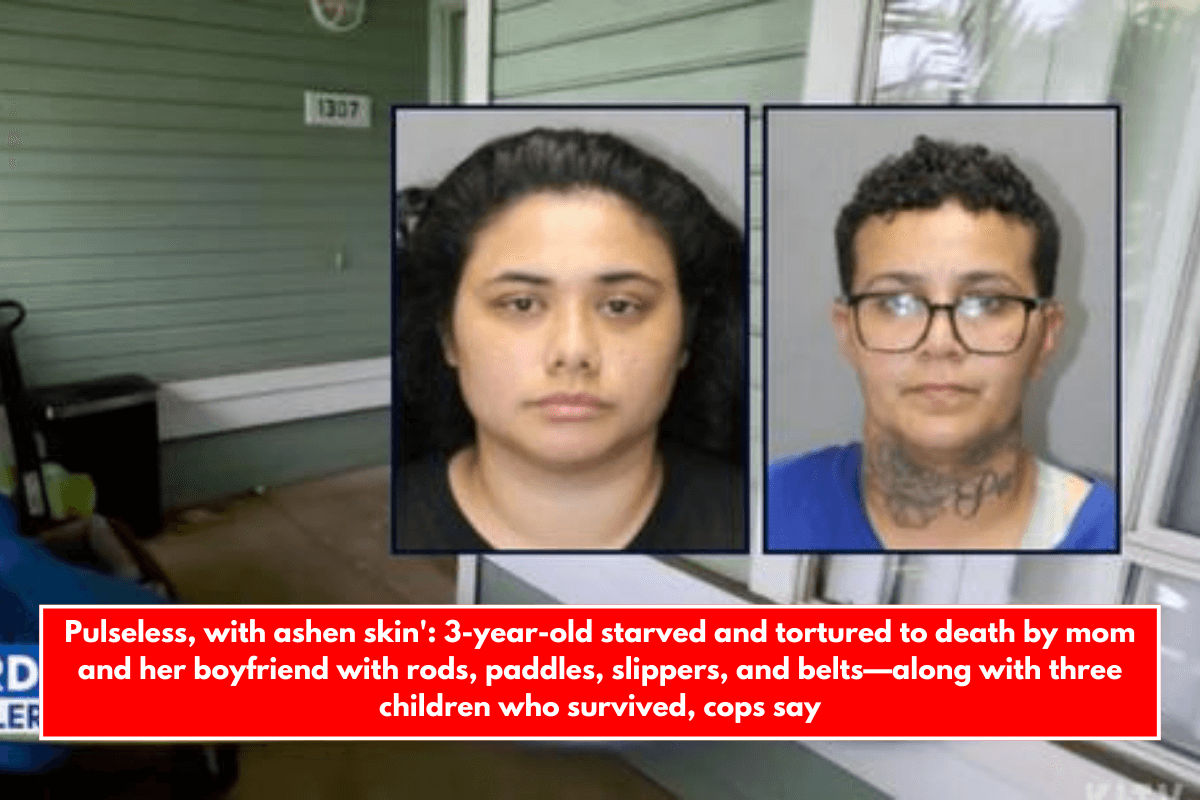 Pulseless, with ashen skin': 3-year-old starved and tortured to death by mom and her boyfriend with rods, paddles, slippers, and belts—along with three children who survived, cops say