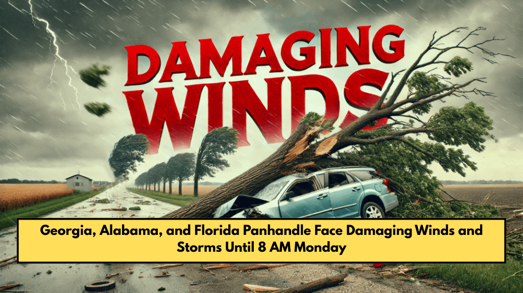 Georgia, Alabama, and Florida Panhandle Face Damaging Winds and Storms Until 8 AM Monday